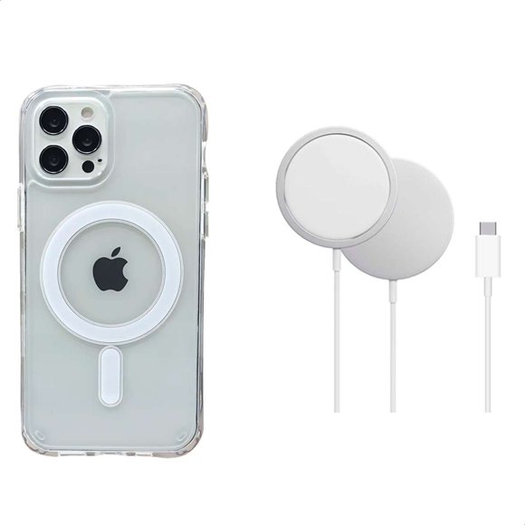 YUWY Kit Accesorios Compatibles Con MagSafe Para iPhone 11 Pro Max Antigolpes Combo de Funda y Base Inalámbrica Para iPhone 11 Pro Max Kit Accesorios Regalo Para iPhone