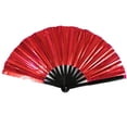 thumbnail image 2 of Soumake Folding Fan 13 Ribs Burr Free Brilliant Color Birthday Gift Transparent 13 Inch Large Shining Rave Hand Fan Performance Prop, 2 of 8