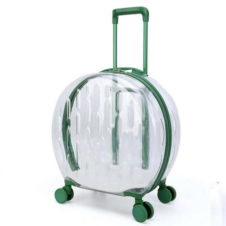 Vetreska Partially Transparent Bubble Luggage for Pets- Green