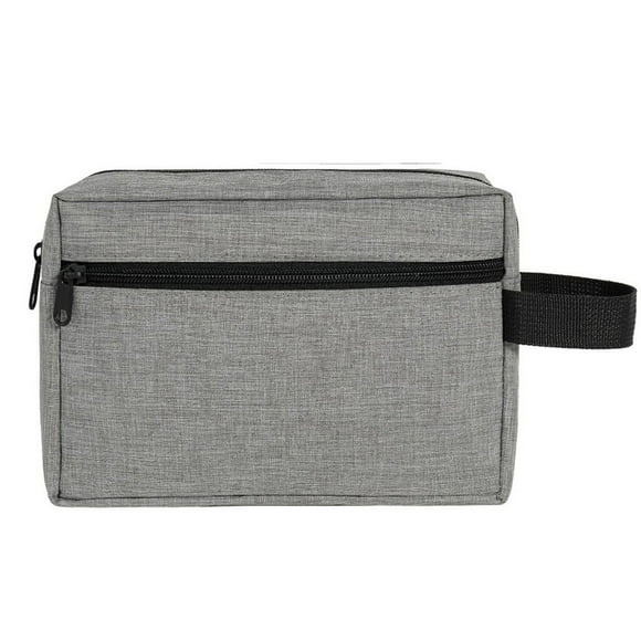 Neceser de viaje para mujer y hombre, bolsa de afeitado resistente al agua para artículos de tocador y accesorios, color gris