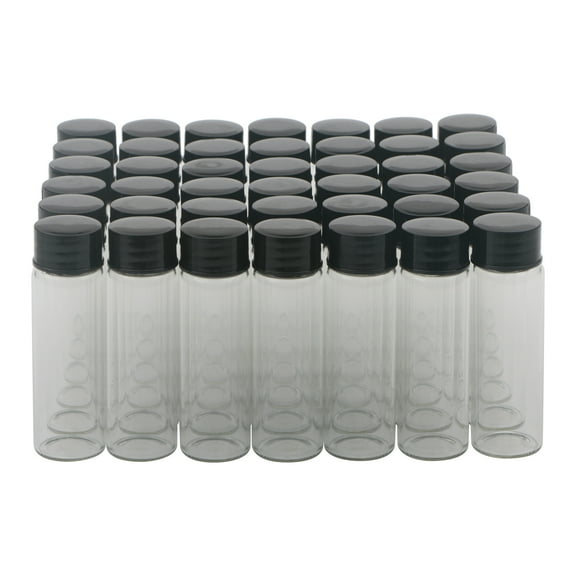 JIUWU Clear Glass Sample Vials 15ml (1/2 Oz) Liquid Transparent Bottles Lab Screwcap Capacity Travel Container 42pcs Set