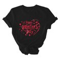 thumbnail image 7 of VKOYWKM Valentine's Day Heart Tops for Women Romantic Love Graphic Tees Cute Tops Casual Short Sleeve Loose Fit Tees Valentine Round Neck Holiday Tshirt Shirts, 7 of 7