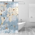 thumbnail image 2 of Coolnut World Map Shower Curtain Bathroom Decor Watercolor Shower Curtain Sets Fabric Cloth Bathroom Curtains with Hooks 60x72 Inch, 2 of 6