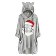 thumbnail image 1 of Top de manga larga con cuello redondo y capucha para mujer con estampado navideño y bolsillo suelto para mujer Pompotops FGAJ11118, 1 of 6