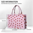 thumbnail image 3 of Large Capacity Tote Bag,Red Strawberry Plants Fruit Pink Pattern Handbag Fashion Luxury Tote Bag,15.7"x13"x 5.1" Inches,Laptop Compatible, 3 of 6