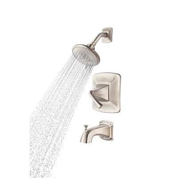 Pfister Selia Brushed Nickel 1-Handle Bathtub and Shower Faucet with Valve