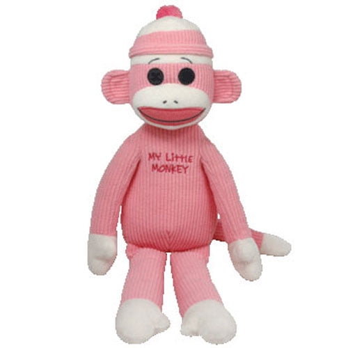 TY Beanie Buddy - MY LITTLE MONKEY the Sock Monkey (Pink) (Medium - 16 inch) - Walmart.com