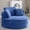 Blue, variant on Vanress 53'' Oversized Round Chaise Lounge Chair Indoor,Upholstered Corduroy Deep Seat Cloud Circle Sofa Chair,Modern Fluffy Comfy Floor Reading Armchair for Living Room,Bedroom,No Assembly,Yellow