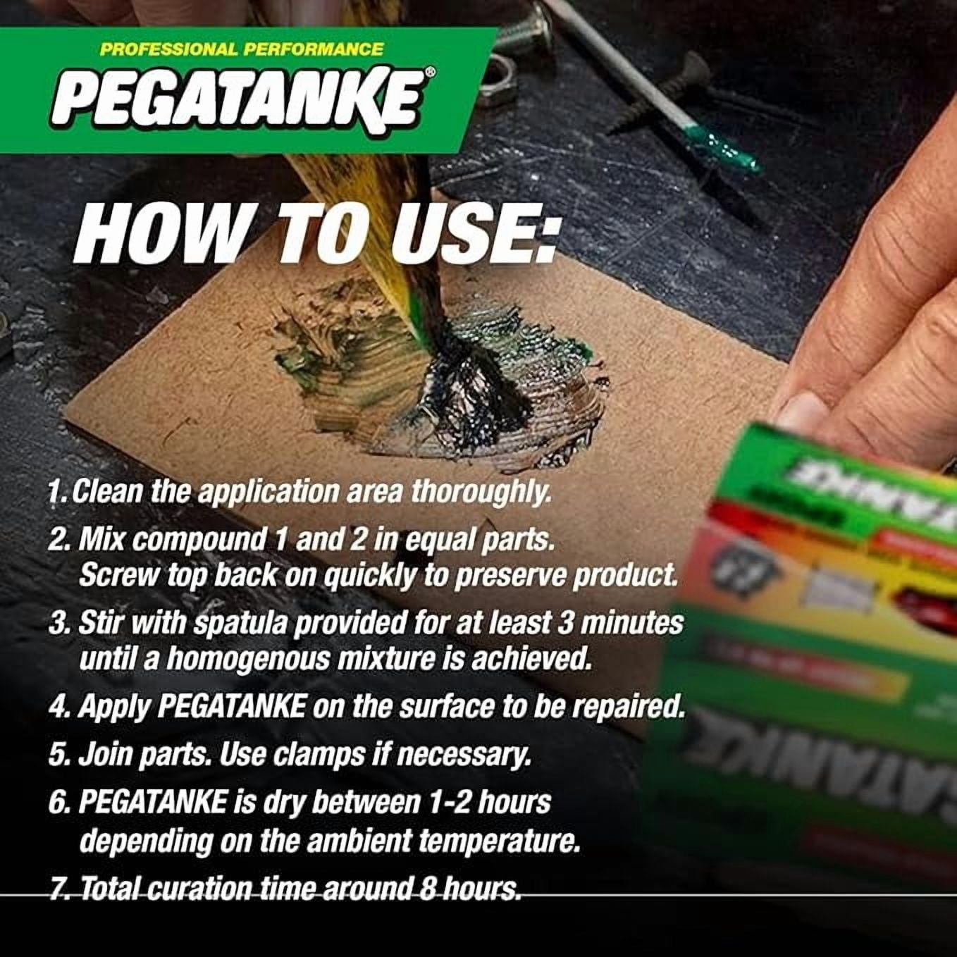 PEGATANKE Black 2 Part Epoxy Resin & Cold Weld Adhesive | High Strength Liquid Metal Glue for Fuel Tanks & General Repair | High Temperature Epoxy for Cold Welding Waterproof Bonds (1.48 oz)