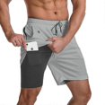 thumbnail image 1 of Swimming Shorts Men, Swimming Trunks With Compression Liner 2 In 1 Quick Dry Stretchy Mens Swim Shorts Surfing Beach Shorts With 2 Zipper Pockets s202, 1 of 5