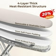 thumbnail image 5 of JessieMal Ironing Board, Compact Iron Board with Cord Holder, Steam Iron Rest and Bottom Storage Tray, 9 Adjustable Heights & 3 Layer Cover, Folding Heavy Duty Ironing Board 52X14, Beige, 5 of 9