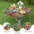 thumbnail image 4 of Pioneer Flower Floral Print Pattern Square Fitted Tablecloth with Elastic Edge,Square Table Cover,Washable Elastic Table Cover for Home Kitchen Party Decor 36"x36", 4 of 6