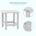 thumbnail image 5 of Sonerlic 1 Peak Outdoor Patio HIPS Adirondack Side Table Rectangular for Indoor and Outdoor,White, 5 of 7