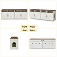 thumbnail image 6 of JanflyHome Hidden Litter Box Enclosure & 63"W TV Stand Furniture & Double Litter Box For 2 Cats, Farmhouse Inclosed Litter Boxes For Cats with Outlet Power, 6 of 9