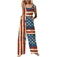thumbnail image 3 of Jinhomg Womens 4Th of July Rompers Novelty Fancy USA Flag Graphic Jumpsuits Casual Loose Fit Spaghetti Strap Square Neck Overalls 2025 Holiday Gifts Blue M, 3 of 9