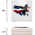thumbnail image 2 of FMSHPON Independence Day American Flag Set of 8 Coaster for Drinks, Absorbent Ceramic Stone Coasters Cup Mat with Cork Base for Home Kitchen Room Coffee Table Bar Decor, 2 of 3