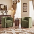 thumbnail image 5 of AFO Velvet Barrel Chair with Storage Ottoman, Cozy Armchair Accent Chair Set of 1 for Living Room and Bedroom, Green, 5 of 9