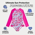 thumbnail image 6 of Girls One Piece Swimsuit Mermaid Scale Print Long Sleeve Costume Rash Guard Swimsuit for Girls Ages 6T, 6 of 10