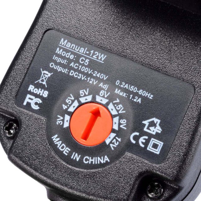 12W AC/DC Switching Power Supply Adapter Transformer Power Converter Transformer Converter 6 Plug 12W for 3V to 12V Electronics LED Strip