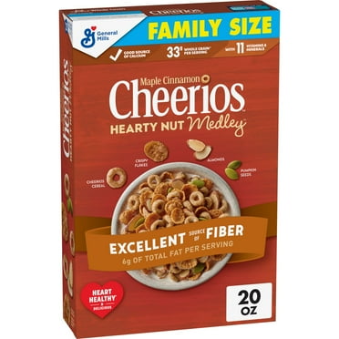 2X - Cheerios Hearty Nut Medley Maple Cinnamon Family Size Cereal - 20oz