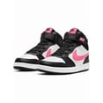 thumbnail image 3 of Nike Court Borough Mid 2 Little Kids' Black/Pink Shoes  size 2 y, 3 of 7