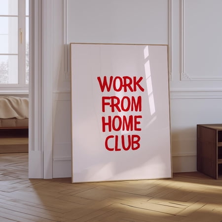 Work From Home Club Pink Office Unframed Paper Print