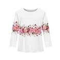 thumbnail image 5 of Abcomgle Long Sleeve Shirts for Girls 10-12 Casual Floral Print Crewneck T-Shirts for Girls Fall Basic Girls Tops Cotton Girls Sweatshirts 7-8 Years,Pink, 5 of 6