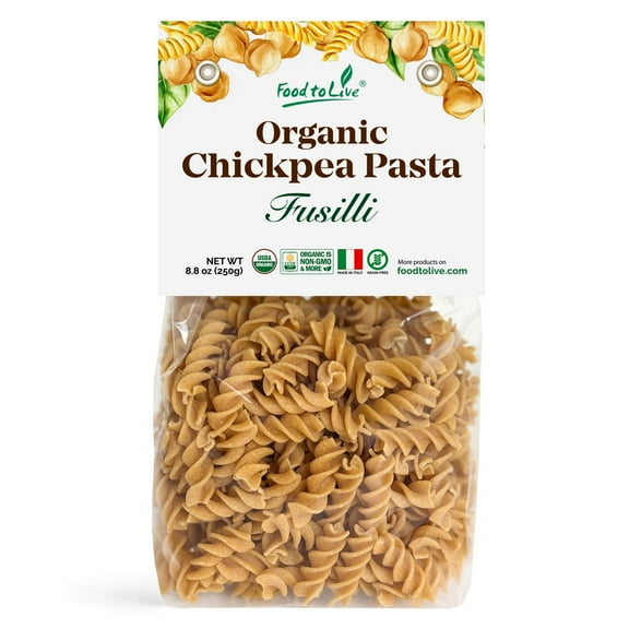 Organic Chickpea Fusilli Pasta, 8.8 OZ (Pack of 1) – Non-GMO, Single Ingredient. No Additives. Made in Italy
