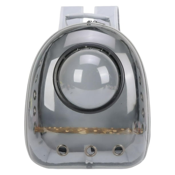 Mochila transportadora para loros, transparente, con burbujas, portátil, cápsula de viaje Gris
