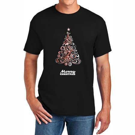 Merry Christmas Men's Vintage Graphic Tee Casual Cool Style for Party Gift and Everyday Black X-Large