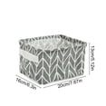 thumbnail image 4 of Linnome Linen Cotton Desktop Storage Basket Fresh Fabric Organizer Box Foldable Small Sundry Holder for Bedroom Vanity Living Room Countertop Tidying, 4 of 7