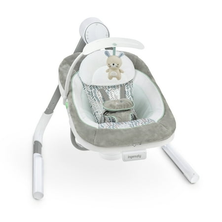 Ingenuity AnyWay Sway USB PowerAdapt Dual-Direction Portable Baby Swing in Spruce, Ages 0-9 Months