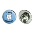 thumbnail image 1 of I Have Fillings Too Tooth Feelings Dentist Funny Humor Metal 0.75" Lapel Hat Pin Tie Tack Pinback, 1 of 5