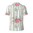thumbnail image 4 of Rocae Vintage Wood with Floral for Men's Short Sleeve Polo Shirt, Quick Drying Performance Moisture Wicking Sports Men's Golf Shirt 4X-Large, 4 of 9