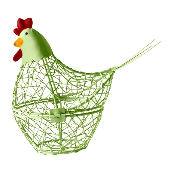 VWRXBZ Egg Basket Iron Kitchen Ornaments Kitchen Basket Decoration Home Crafts Lockable Green Iron Art Wind Lamp Home Decor