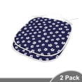 thumbnail image 2 of Floral Dining Chair Pad, Continuous Pattern of Flowers and Dots and Blossoming Vintage Design, Water Resistant Pillow with Straps for Kitchen Seats, 2 Pieces Set, Indigo and White, by Ambesonne, 2 of 5