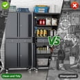 thumbnail image 4 of General Garage Storage Cabinet with Wheels and Doors,71" H Metal Storage Cabinet with Pegboard and 2 Drawers for Garage, Warehouse,Home,Required Assembly,Black and Dark Grey, 4 of 17