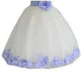 thumbnail image 2 of Ekidsbridal Girl Christening Flower Girl Dress - Ivory Lace Heart Cutout with Petals 185T-A (Size: M-12), 2 of 3