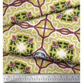 thumbnail image 2 of Soimoi polyester Crepe Fabric Tiles Moroccan Printed Fabric 1 Yard 42 Inch Wide, 2 of 3