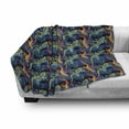 thumbnail image 3 of Gecko Soft Flannel Fleece Throw Blanket, Exotic Colorful Lizards on Monstera Leaves Background Tropical Flora Fauna Pattern, Cozy Plush for Indoor and Outdoor Use, 50" x 60", Multicolor, by Ambesonne, 3 of 6