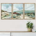 thumbnail image 2 of PixonSign Framed Wall Art Set Pastel Watercolor Blue Sky Mountain Range Landscape Canvas Print Nature Wilderness Modern Art Decorative Scenic Relax/Calm for Bedroom - 24"x36"x3 Panels Natural, 2 of 5