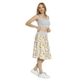 thumbnail image 4 of Women's Yellow and Brown Paisley Sunflower A-line Printed Skirt Casual Wear, 2XL, Marigold Cream, by Ambesonne, 4 of 6