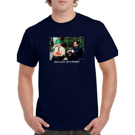 All Is Calm, All Is Dwight T-Shirt Men The Office, Male x-Large
