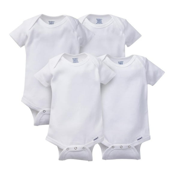 Set De Pañaleros Gerber Unisex Talla 6-9 Meses 4Pzs Color Blanco