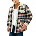 thumbnail image 4 of FDGIU Men's 2025 Flannel Shirt Jacket - Button Down Plaid Shacket, Fleece Lined with Pockets, Long Sleeve Lightweight Fall Outerwear & Layering Piece, 4 of 5