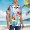 thumbnail image 3 of Fuzoiu Cactus Print Hawaiian Shirt for Men, Summer Beach Casual Short Sleeve Button Down Shirts, Men’s Beach Summer Shirts with Pocket,XX-Large, 3 of 7