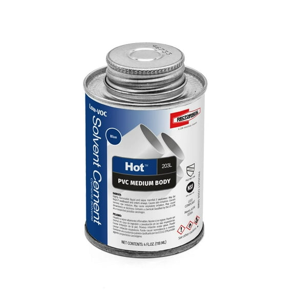 Adhesivo Rectorseal 55988 Hot 203 L, cemento de PVC azul, 118 ml