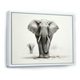 thumbnail image 2 of Designart "Black And White Elephant Beauty Of Strength III" Animals Floater Framed Wall Art Print, 2 of 7