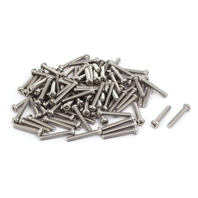 Tornillos de máquina de cabeza redonda Phillips de acero inoxidable 304 M4 x 25 mm 100 piezas