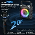 thumbnail image 4 of JYX Karaoke Machine, Bluetooth Karaoke System with 2 Wireless Microphones, Portable Party Speaker with LED Lights, Sholder Strap, Deep Bass, T18-T, 4 of 6